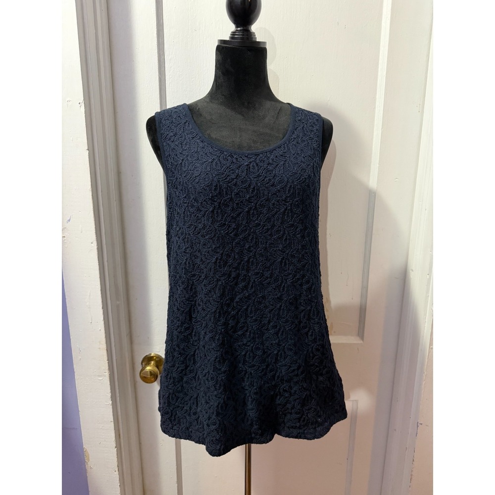 Verve Ami Navy Lace Tank Top in L